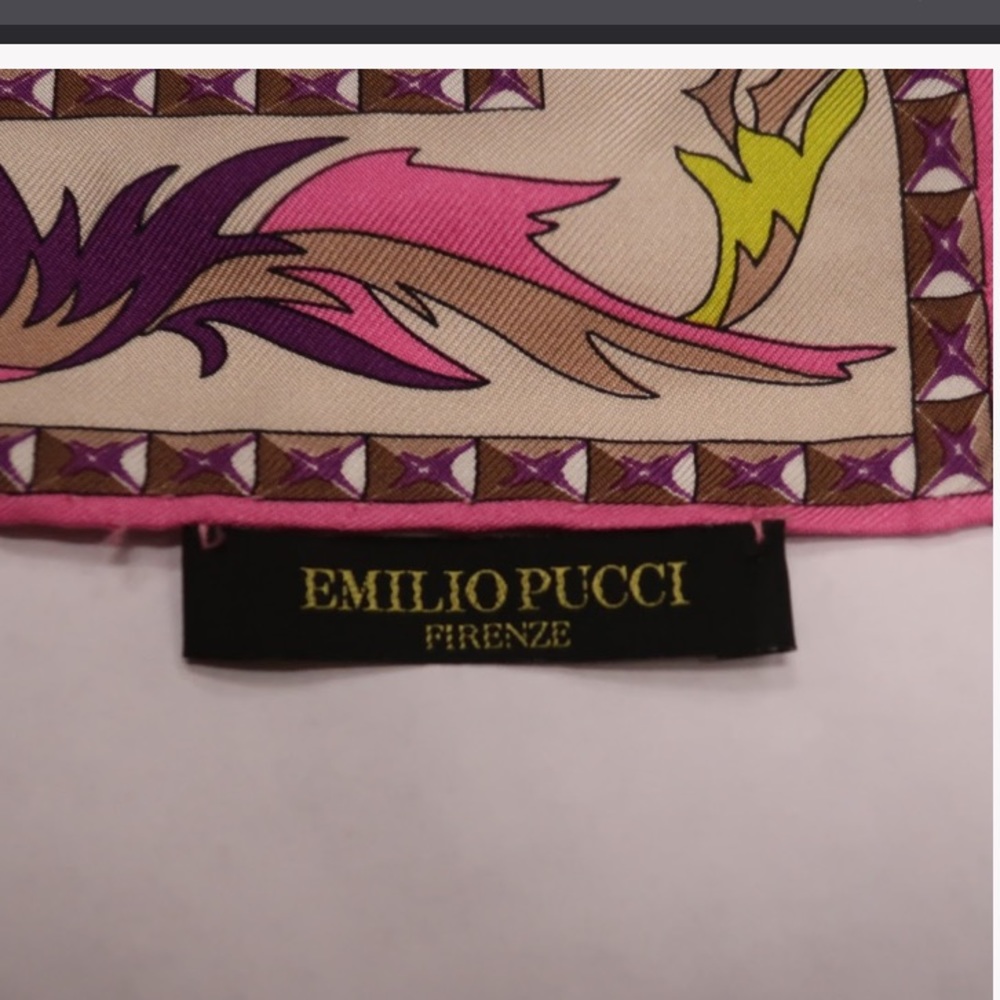 authentic EMILIO PUCCI hand rolled SILK SCARF $650 - Picture 7 of 8